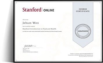 스탠포드대학 Course Certificate 수료증